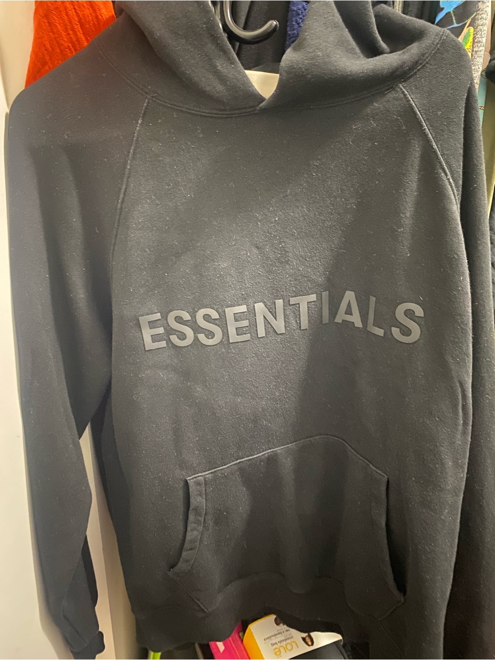 Essentials Black Pullover Hoodie and pants
